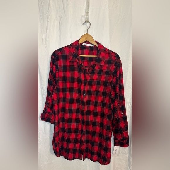 Calvin Klein Jeans Tops - Calvin Klein Jeans Buffalo Plaid Women’s Button Downm Shirt Size 2X New with tag